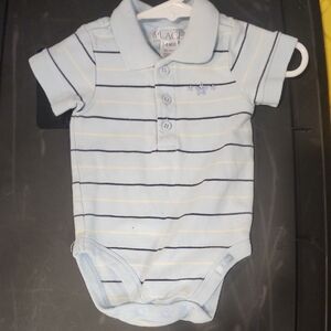 The Children's Place Light Blue Polo Onesie